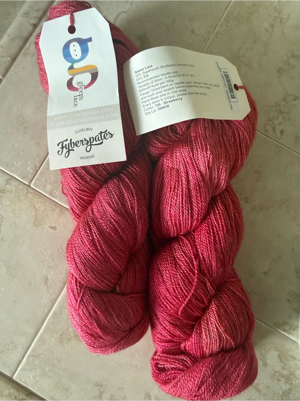 Fyberspates Luxury Yarn - Two Strawberry Pink Hanks